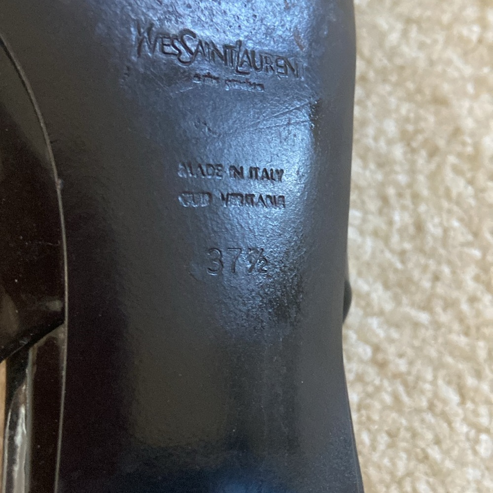 Yves Saint Laurent Black Patent sling back 1.5 inch heels, square toe si… - Picture 10 of 10
